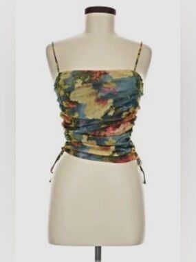 Urban Outfitters UO Tasmin mesh ruched cropped cami Size L